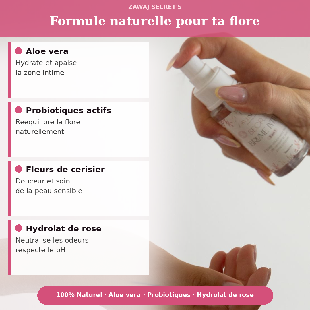 Brume Intime Zawaj Secret’s — aloe vera et hydrolat de rose