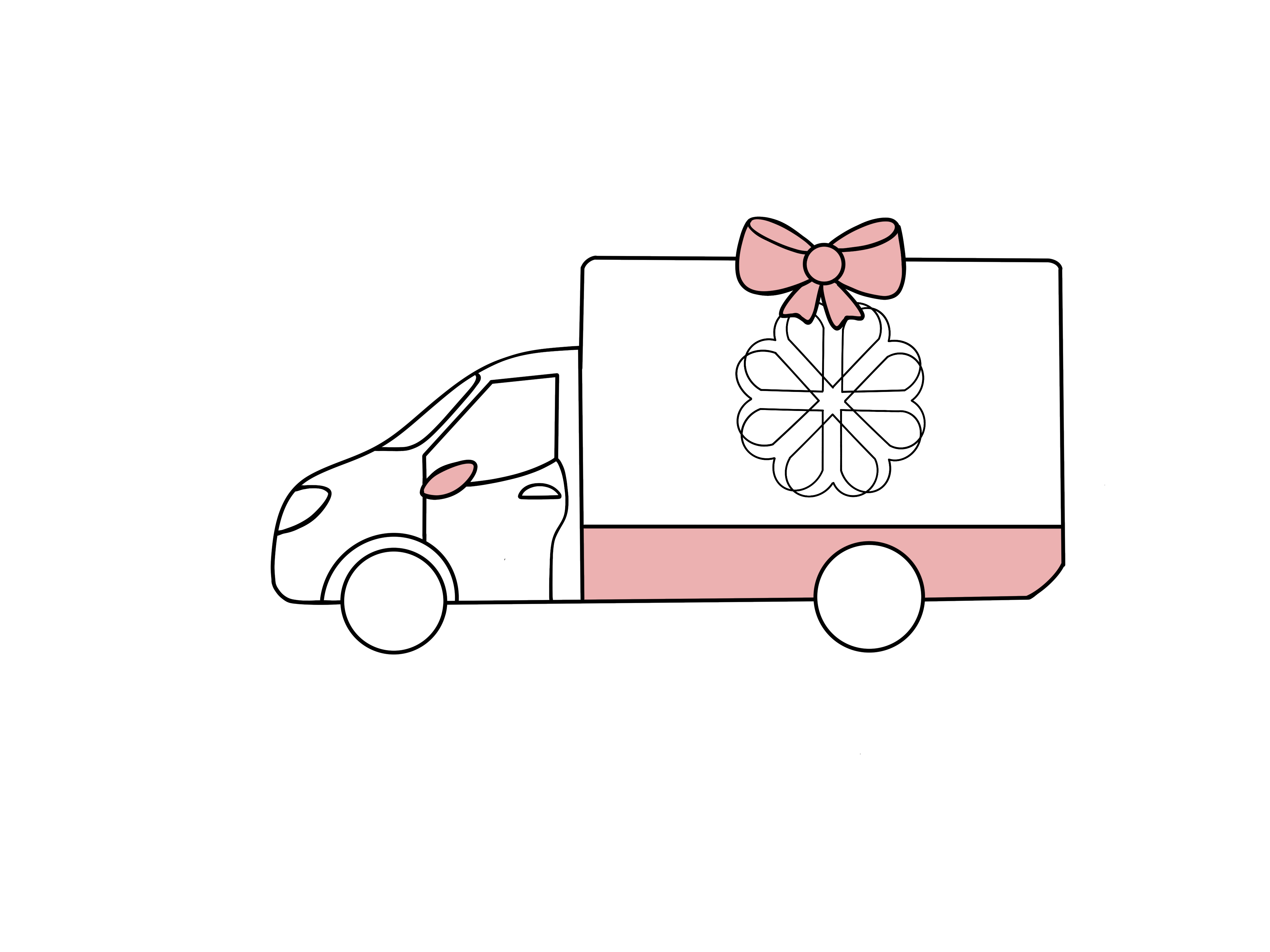 Camion de livraison Zawaj Secret's avec nœud rose