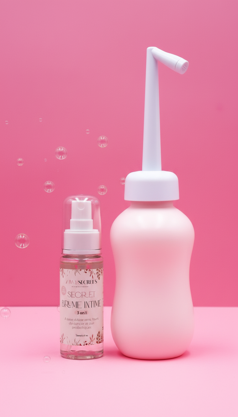 Duo Fraîcheur Nomade – Bidet Portable + Brume Intime 3-en-1 | Hygiène Féminine