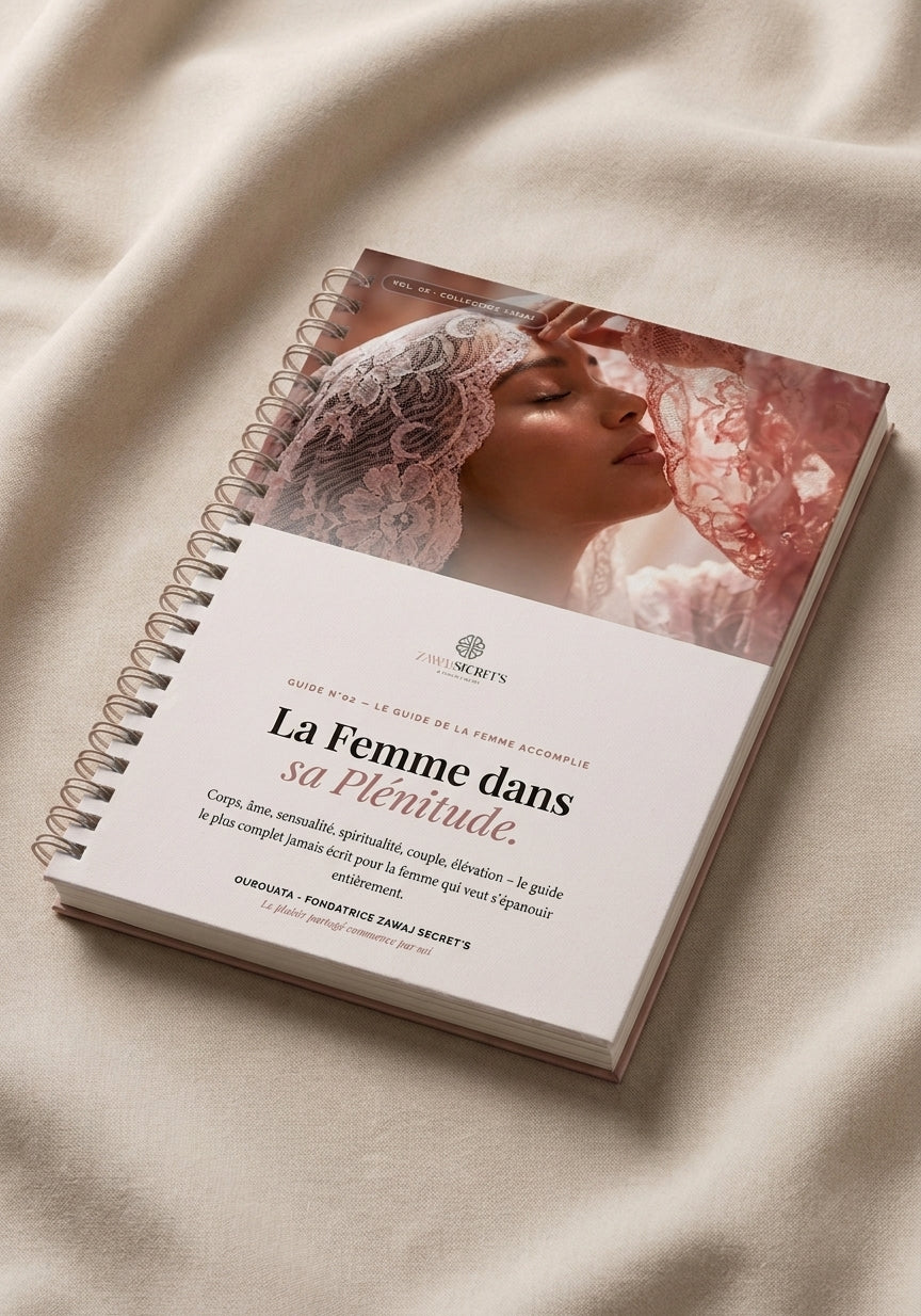 Livre en spirale couverture brun-rose avec photo de femme et titre « La Femme dans sa Plénitude »