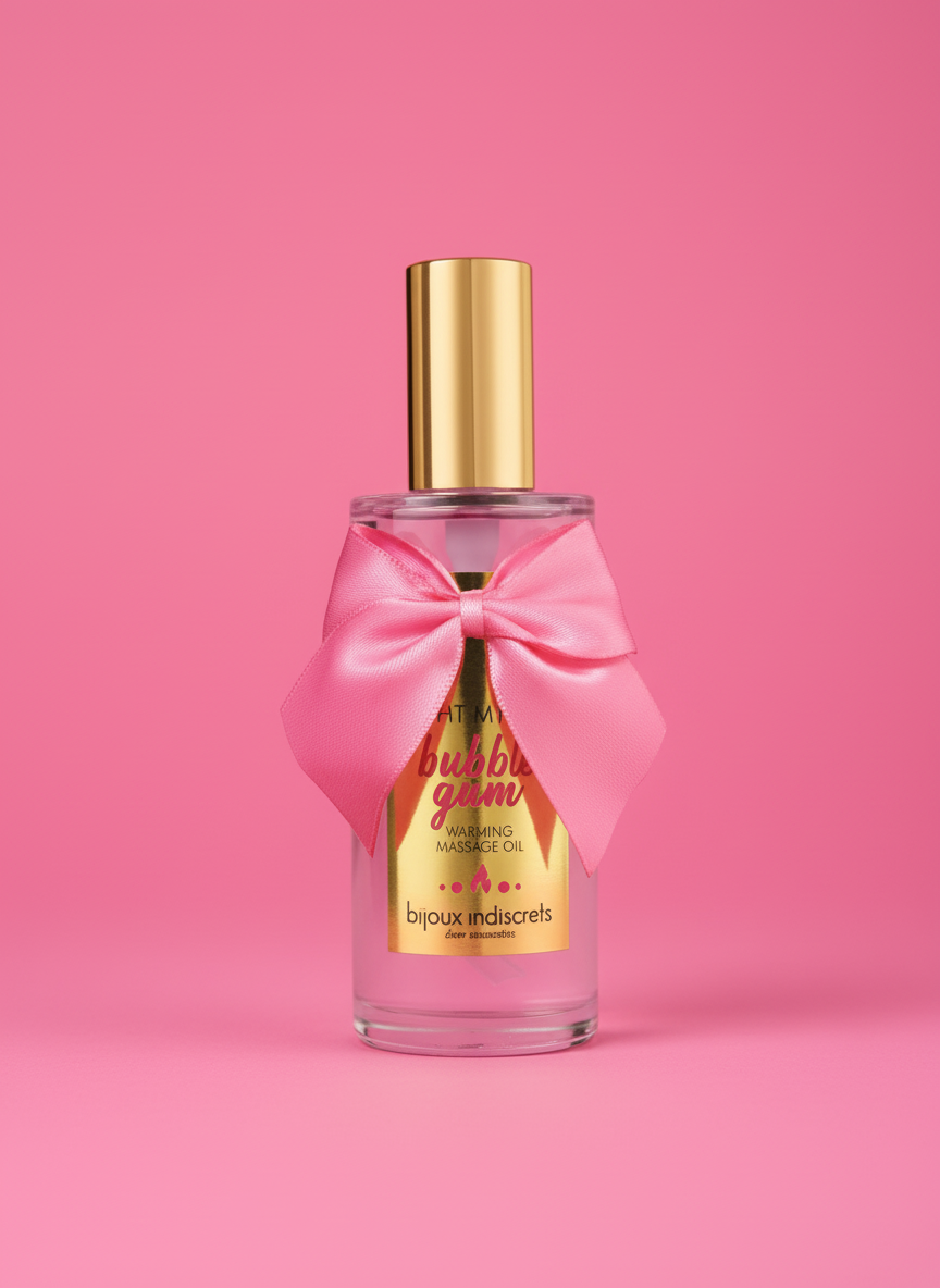 Huile de Massage Chauffante Bubble gum 100ml - Comestible