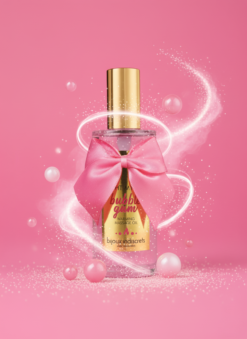 Huile de Massage Chauffante Bubble gum 100ml - Comestible