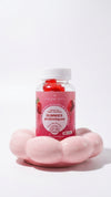 Gummies Probiotiques : flacon rouge avec 60 gummies pour bien-être intime.