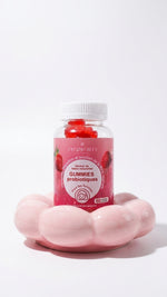 Gummies Probiotiques : flacon rouge avec 60 gummies pour bien-être intime.