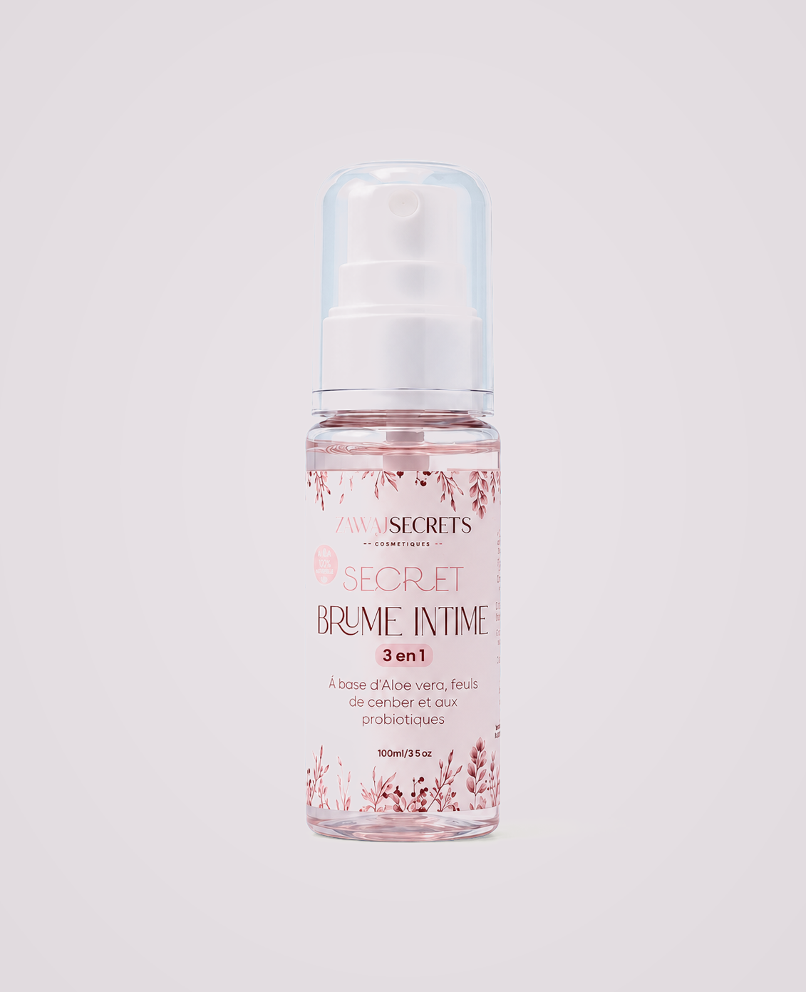 Brume Intime 3en1 — produit réel sur fond gris perle rosé