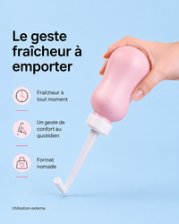 Douchette intime portable Zawaj Secret's — visuel bénéfices fraîcheur nomade