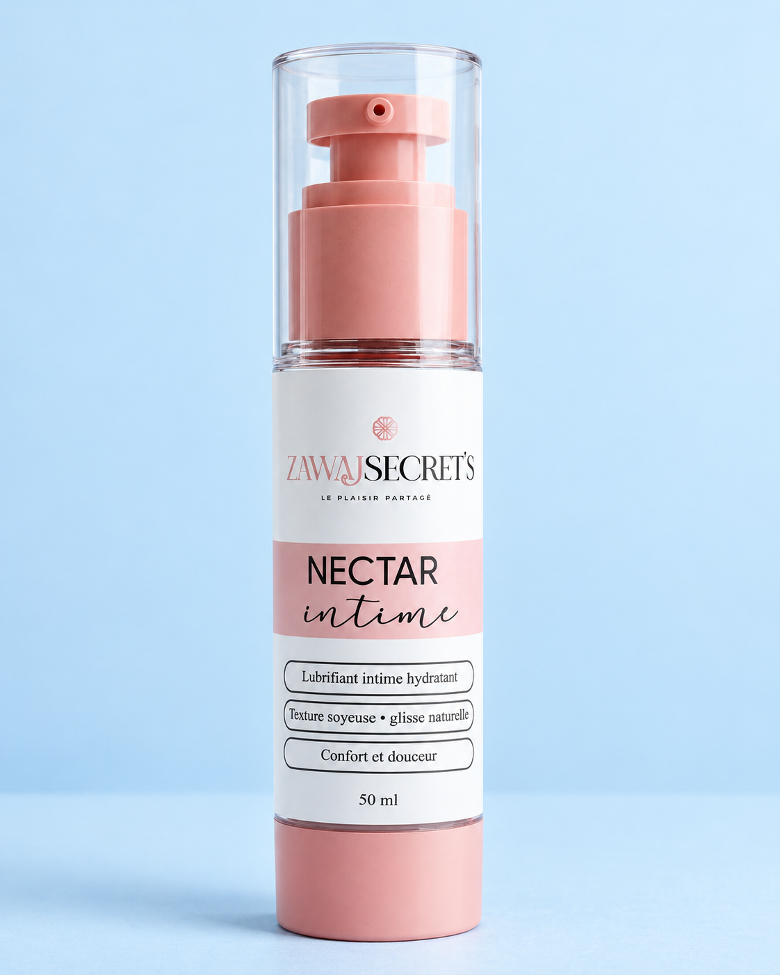 Nectar Intime 50 ml sur fond bleu ciel