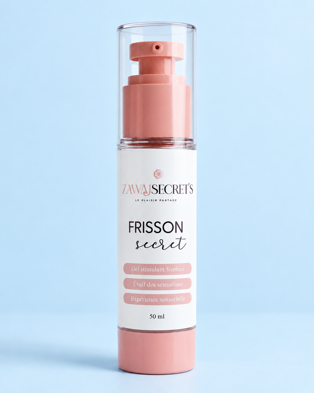 Frisson Secret 50 ml sur fond bleu ciel