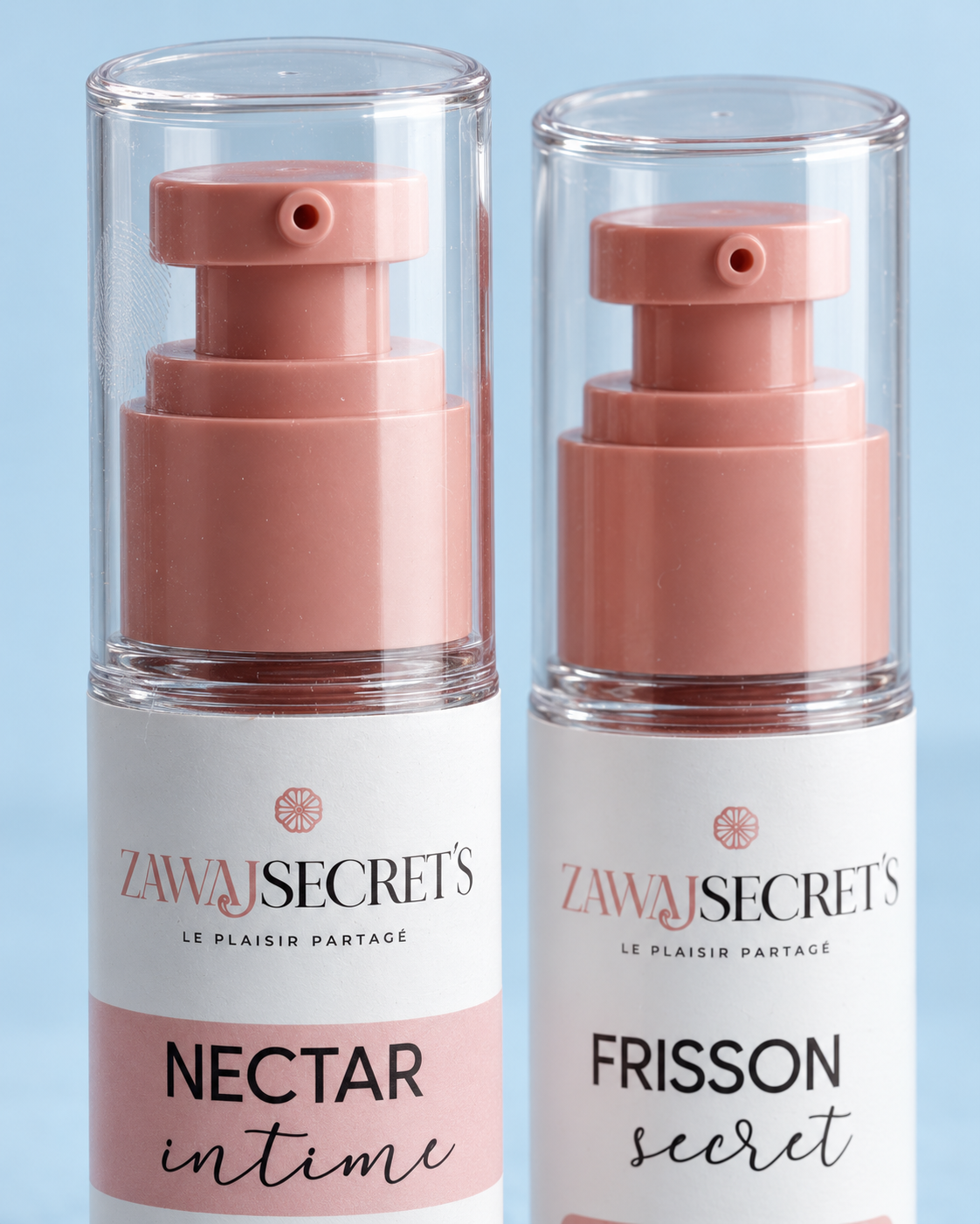 Détails des pompes airless et capuchons Duo Apothéose
