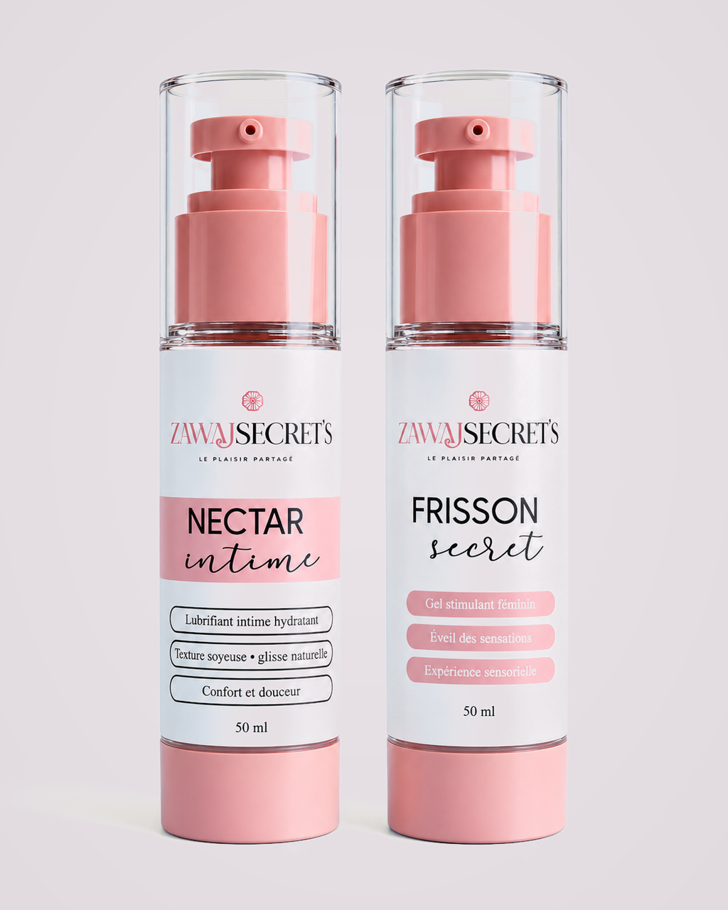 Duo Apothéose — produit réel sur fond gris perle rosé
