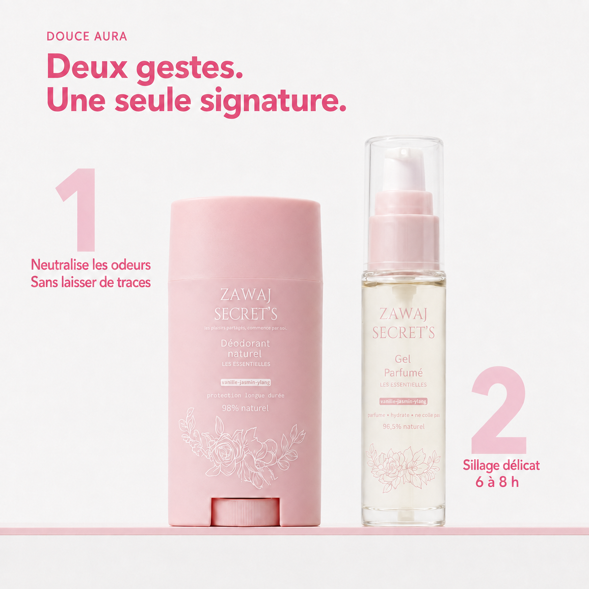 Duo Douce Aura Zawaj Secret's — déodorant naturel et gel parfumé
