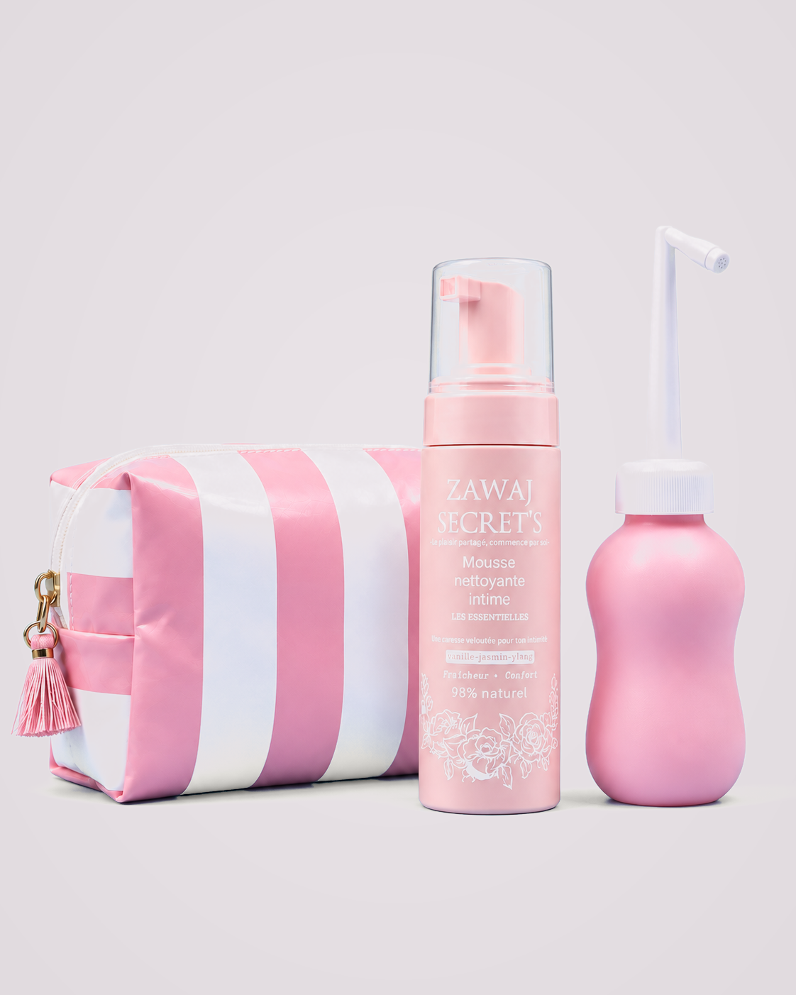 Fresh Muse — produit réel sur fond gris perle rosé