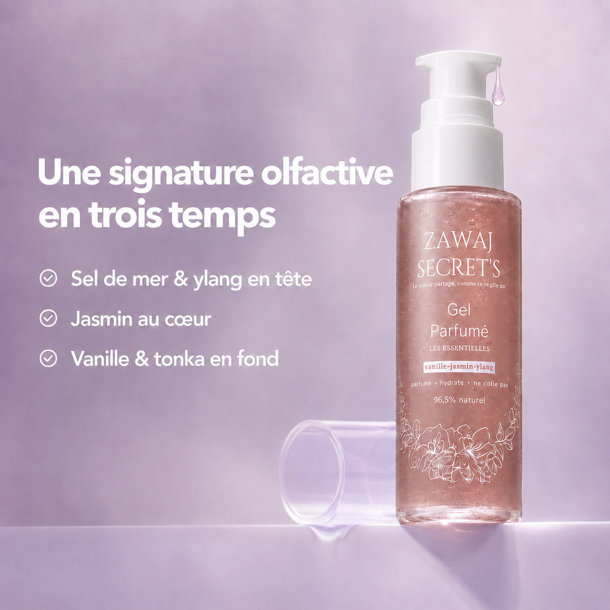 Gel Parfumé Zawaj Secret's — signature olfactive vanille jasmin ylang