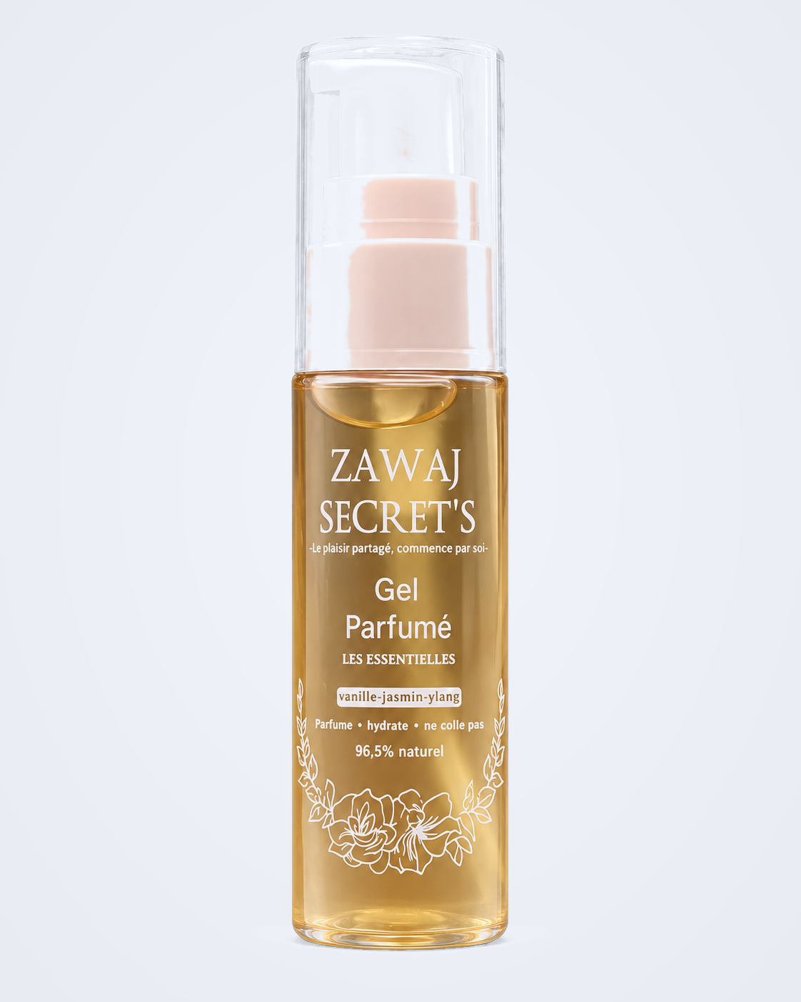 Gel Parfumé Les Essentielles Zawaj Secret's sur fond perle bleu