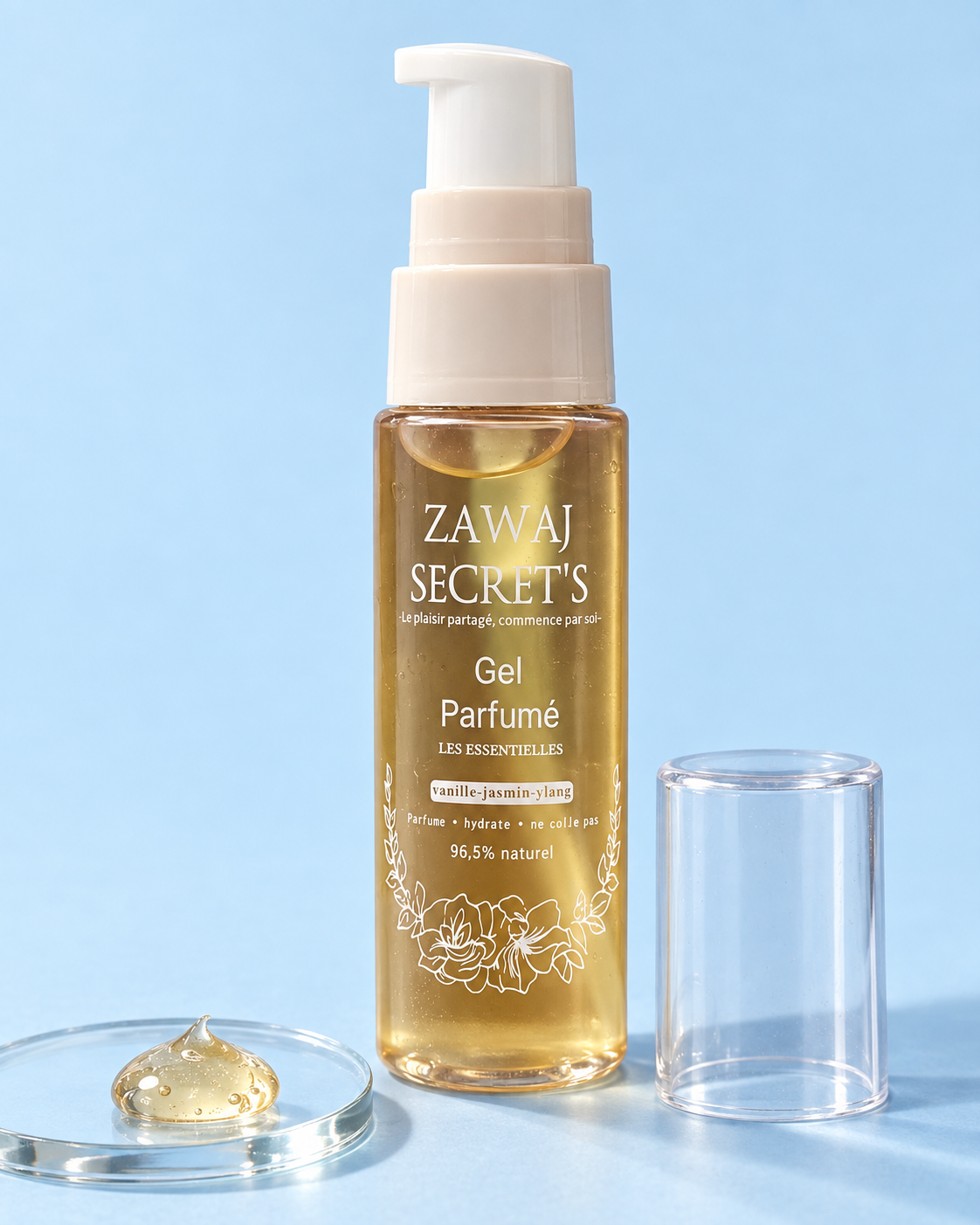 Gel parfumé Zawaj Secret's 60 ml — texture transparente, packshot net