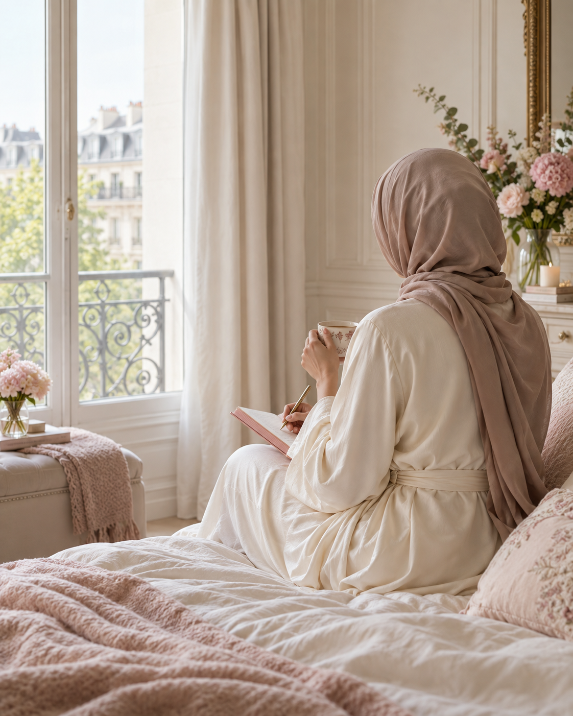 Femme prenant un moment pour se reconnecter à elle-même Bild