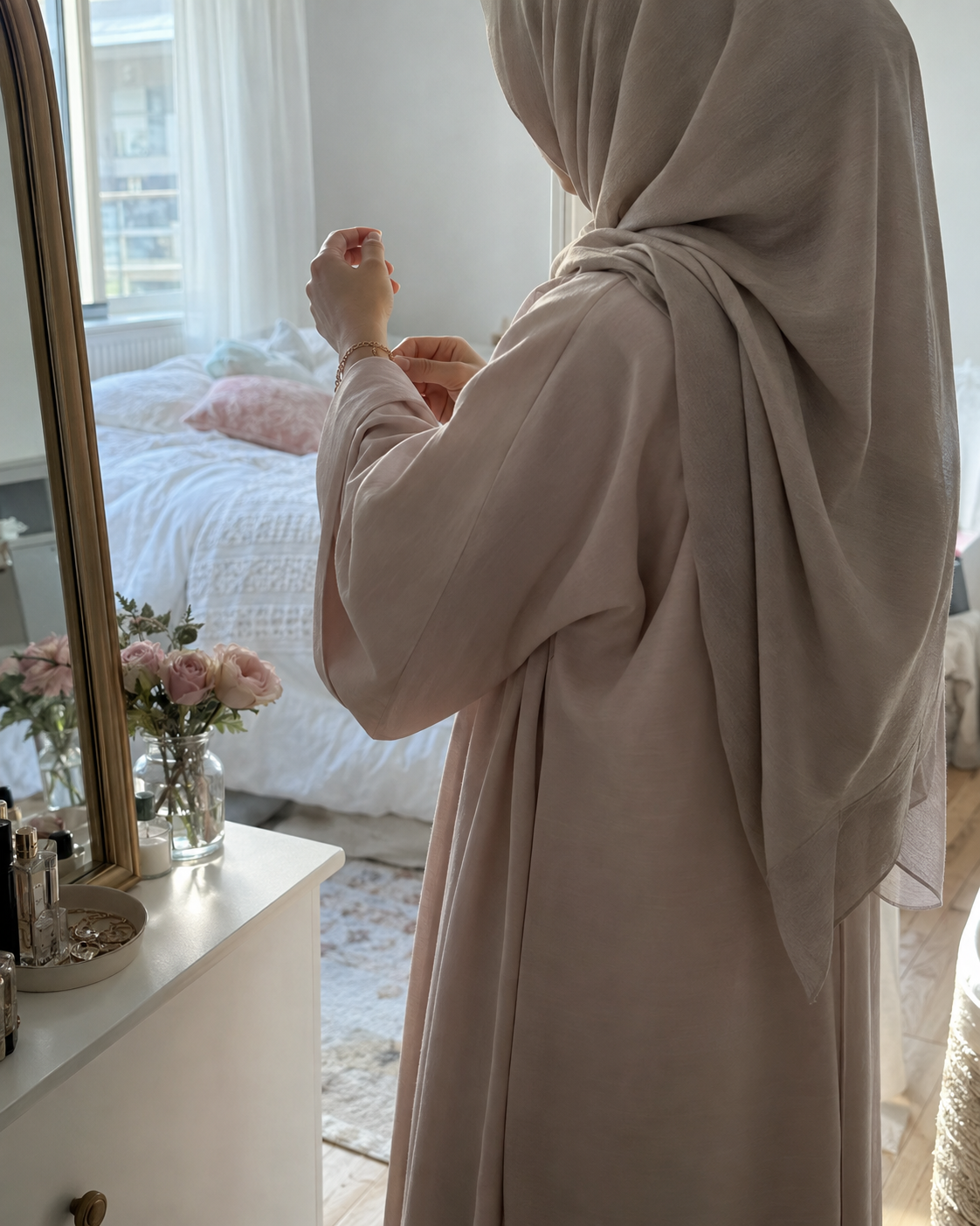 Femme pudique renouant avec sa confiance et sa féminité Imagen