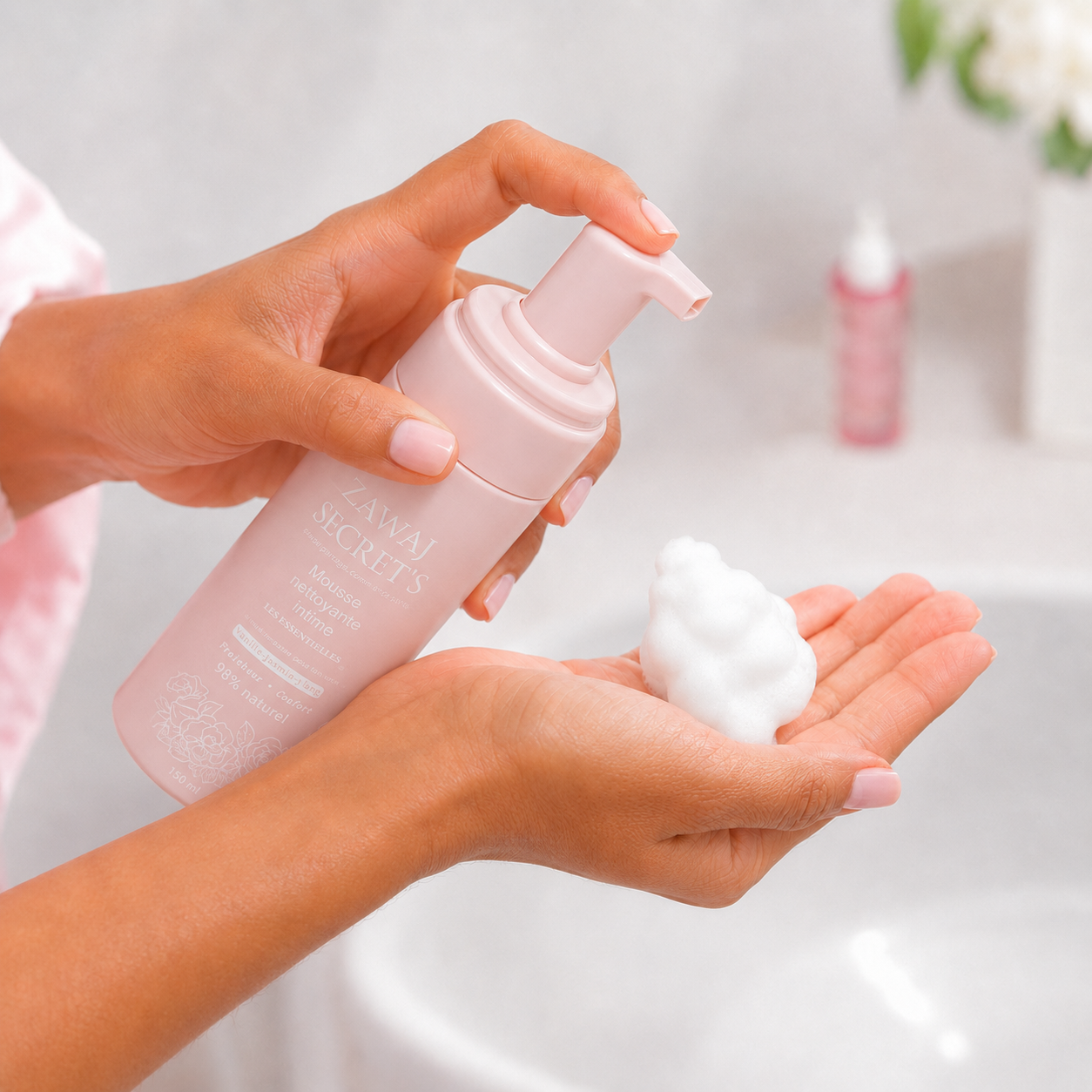 Mousse aérienne et foamer rose Zawaj Secret’s