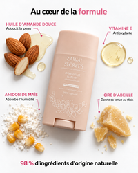 Déodorant Zawaj Secret’s — huile d’amande douce, vitamine E, amidon de maïs et cire d’abeille