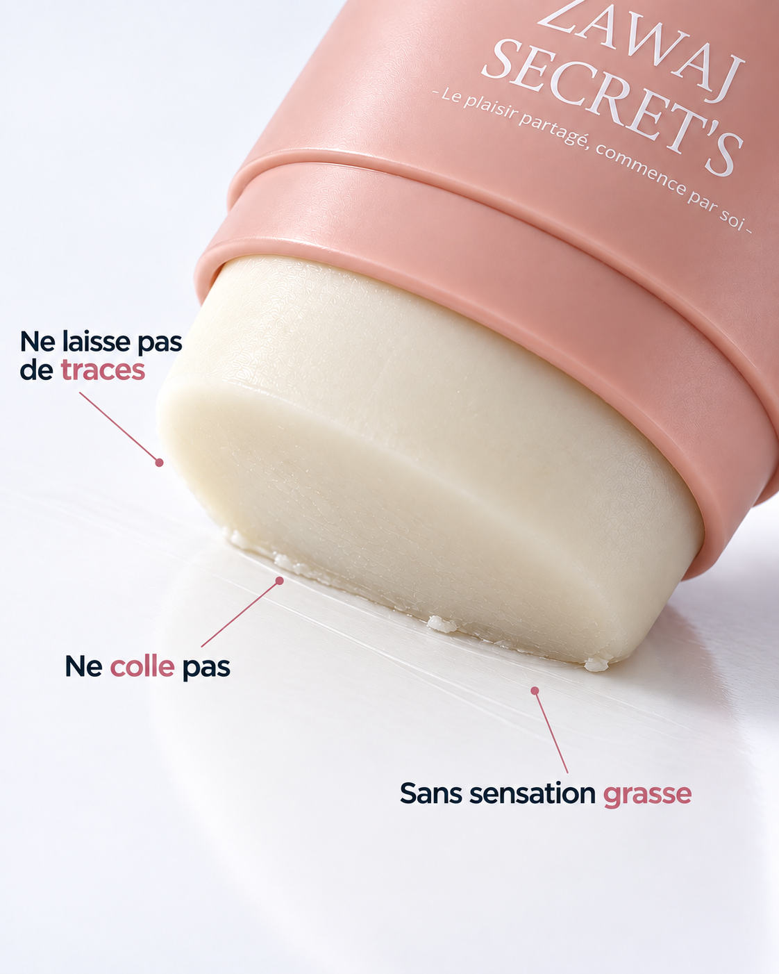 Déodorant Zawaj Secret’s — texture du stick, ne laisse pas de traces, ne colle pas, sans sensation grasse