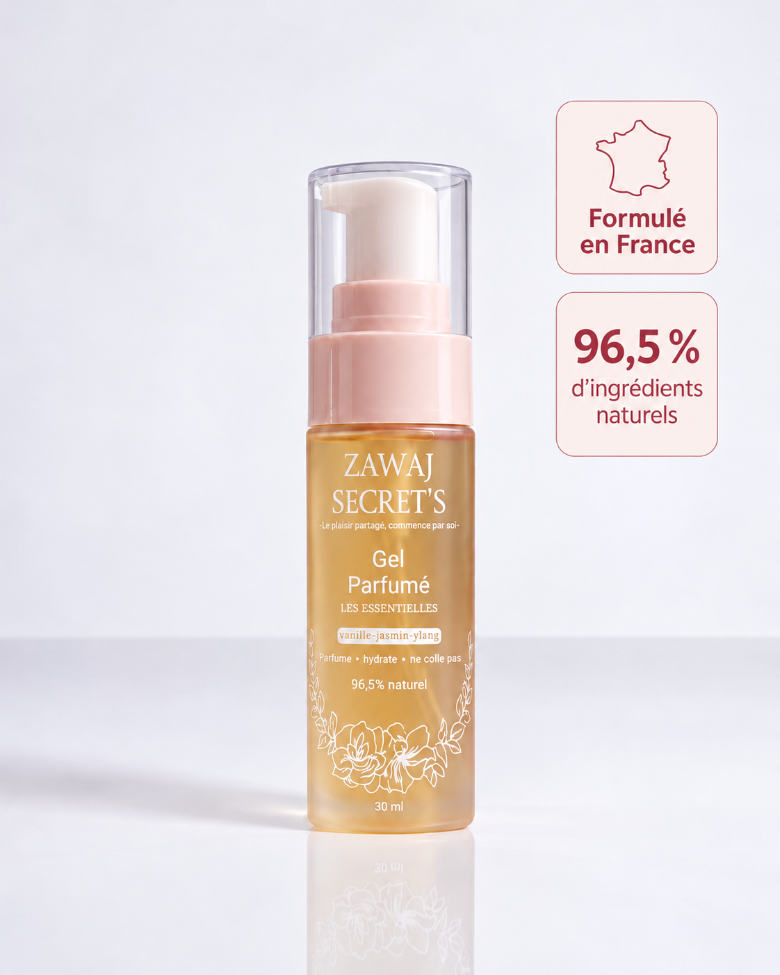 Gel parfumé Zawaj Secret’s 30 ml — formulé en France, 96,5 % d’ingrédients naturels
