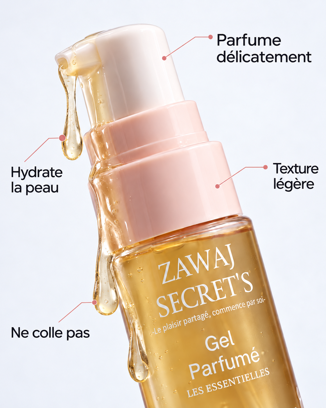 Gel parfumé Zawaj Secret’s — parfume délicatement, hydrate la peau, texture légère, ne colle pas